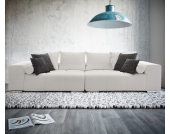 DELIFE Big Sofa Marbeya Weiss 290x120 mit 10 Kissen, Big Sofas