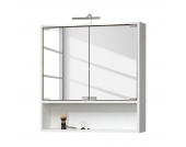 Badezimmer Spiegelschrank Demy - Weiß matt - Spanplatte/Spiegelglas, Müller Möbel